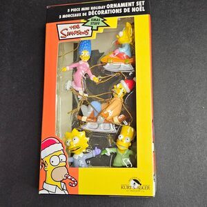 NIB The Simpsons Ornament Set 5 Piece Christmas Mini Holiday Decorations